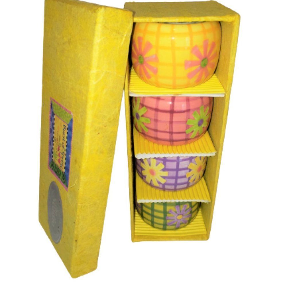 Department 56 Burst of Spring Napkin Holders Ceramic Pastel W/Flowers New In Box
